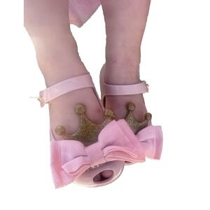 Mini Melissa pink gold crown tiara shoes‎ princess Disney sz 6